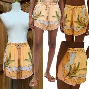🆕 FARM Rio 🧿 NWOT Multicolor Banana Royalty Kaleidoscope Shorts, Sz M